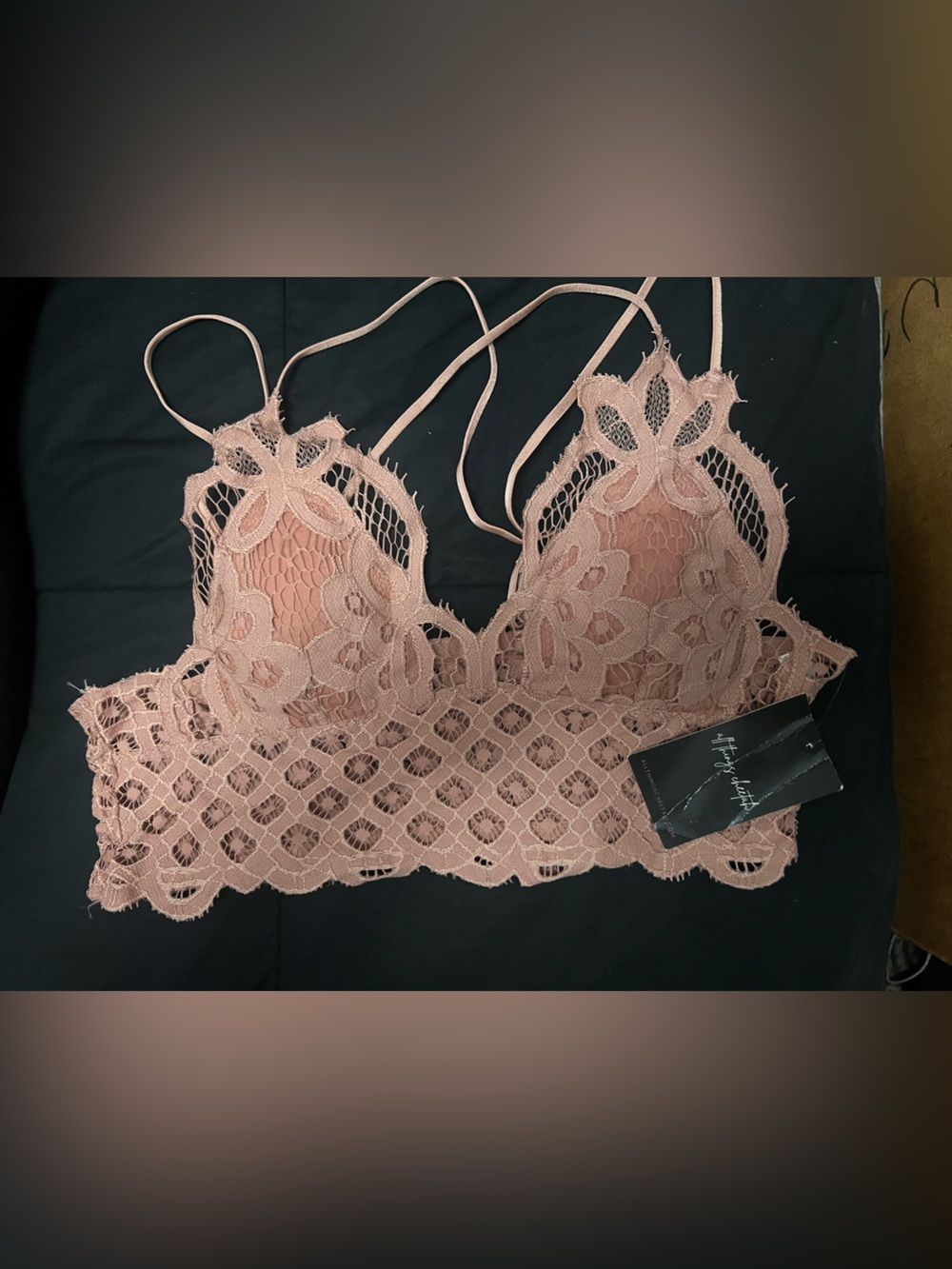 Delicate Lace Bralette in Blush Pink - Unbranded
